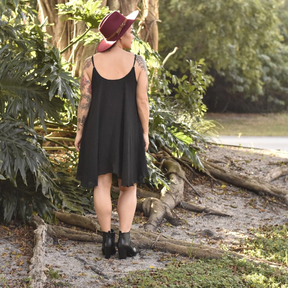Black Flowy Dress - Picture 3 of 4